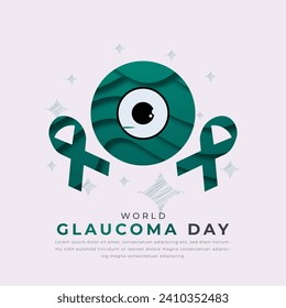 World Glaucoma Day Paper cut style Vector Design Illustration for Background, Poster, Banner, Advertising, Greeting Card