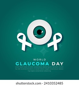 Día Mundial del Glaucoma Estilo de corte de papel Vector Diseño Ilustración para fondo, afiche, cartel, publicidad, tarjeta de saludo
