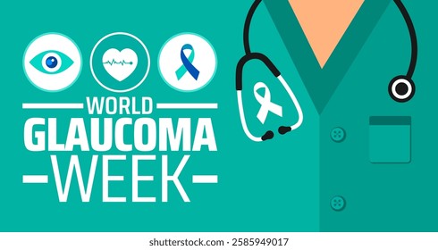 World glaucoma week background banner or poster design template. observed every year in March. Holiday concept. Use to any Template, card, poster, placard, template.