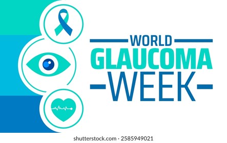 World glaucoma week background banner or poster design template. observed every year in March. Holiday concept. Use to any Template, card, poster, placard, template.