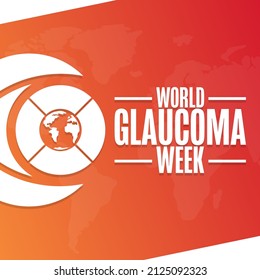 Semana Mundial del Glaucoma. Concepto de vacaciones. Plantilla para fondo, banner, tarjeta, afiche con inscripción de texto. Ilustración del vector EPS10