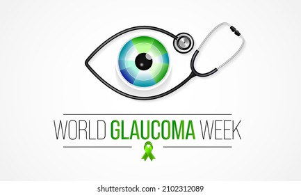 World Glaucoma Week is observed every year in March, it is a group of eye conditions that damage the optic nerve, the health of which is vital for good vision. Vector illustration