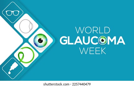 World Glaucoma Week is observed every year in March, it is a group of eye conditions that damage the optic nerve, the health of which is vital for good vision. Vector illustration