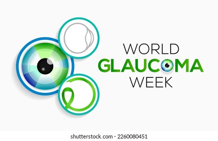 World Glaucoma Week is observed every year in March, it is a group of eye conditions that damage the optic nerve, the health of which is vital for good vision. Vector illustration