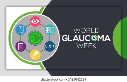 World Glaucoma Week is observed every year during March, it is a group of eye conditions that damage the optic nerve, the health of which is vital for good vision. Vector illustration