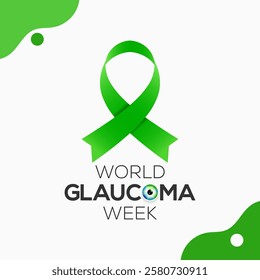 World Glaucoma Week is observed every year in March, it is a group of eye conditions that damage the optic nerve, the health of which is vital for good vision. Vector illustration