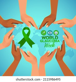World glaucoma week. Vector banner, poster, flyer, greeting card