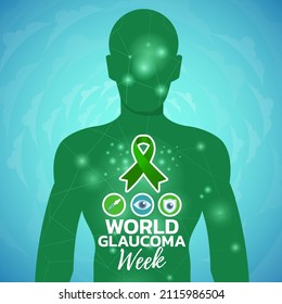 World glaucoma week. Vector banner, poster, flyer, greeting card