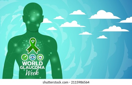 World glaucoma week. Vector banner, poster, flyer, greeting card