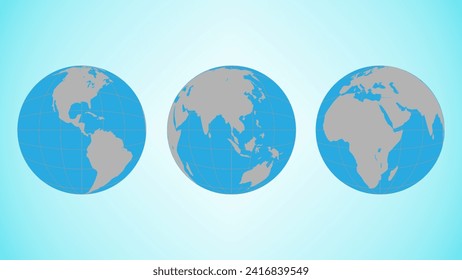 world glob map vector on blue sky background for festival anniversary cartoon icon banner presentation 