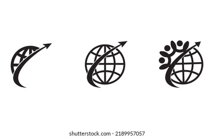 World Global Logo.All In One Abstract People Network Logo Icon Elements Template