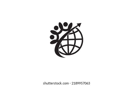 World Global Logo.All In One Abstract People Network Logo Icon Elements Template