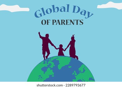 diseño plano vectorial del banner horizontal del día padre mundial