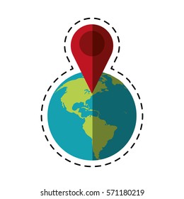 world global pointer map direction cut line