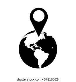 world global pointer map direction pictogram