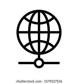 world global vector thin line icon 