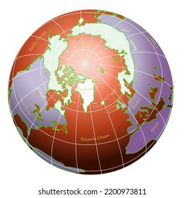 World Globe Artic View Perspective