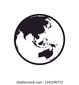 world globe asia icon vector