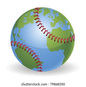 World globe baseball ball concept illustration