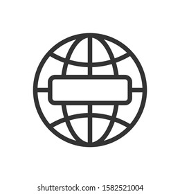 World globe with with blank label