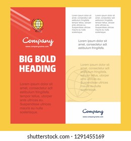 World globe  Business Company Poster Template. with place for text and images. vector background