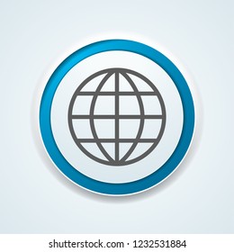 World globe button illustration