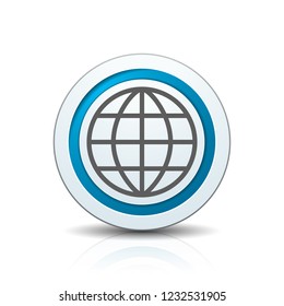 World globe button illustration