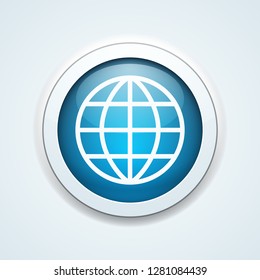 World globe button illustration