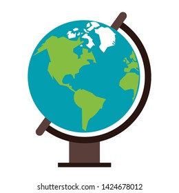 World globe cartoon isolated vector illustration graphic design