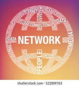 World globe connections network, technology concept vector illustration