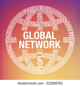 World globe connections network, technology concept vector illustration