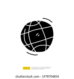 world globe doodle icon sign symbol vector illustration for logistic or travel business and marketing concept