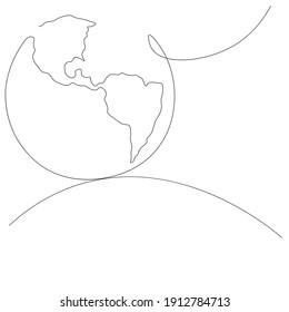 World globe drawing on white background, vector illustration