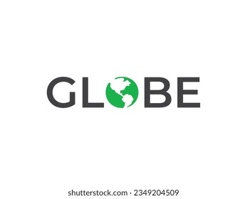 logotipo mundial de la tierra. marca de texto global