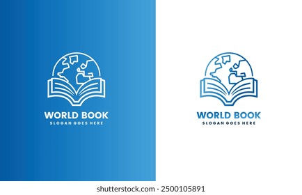 Mundo globo tierra planeta libro diccionario ciencia logo icono símbolo Plantilla inspiración en archivo EPS10.