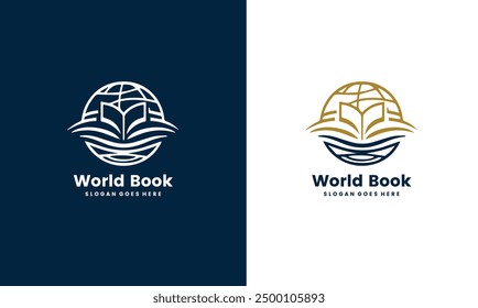 Welt Globus Erde Planet Buch Wörterbuch Wissenschaft Logo Symbol Vorlage Illustration Inspiration auf EPS10 Datei.