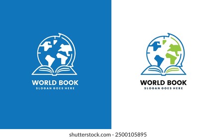 World globe earth planet book dictionary science logo icon symbol template illustration inspiration on EPS10 file.