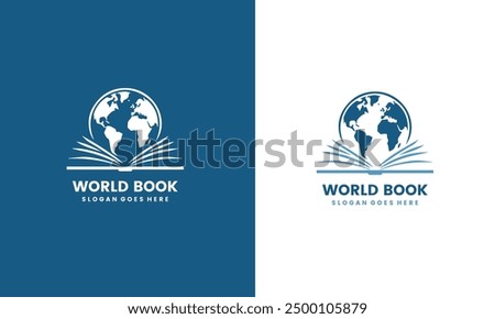 World globe earth planet book dictionary science logo icon symbol template illustration inspiration on EPS10 file.