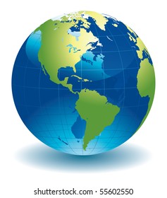 World globe - editable vector illustration