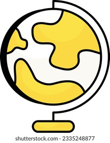 World Globe Education outline color icon design