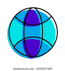 ilustración de vector de icono azul de exploración de globo mundial