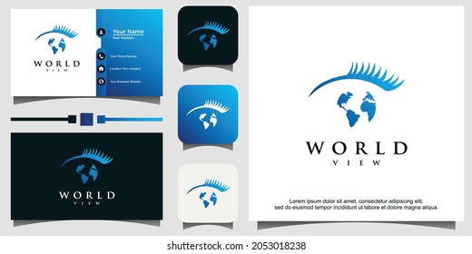 Logo de World Globe and Eye Global Vision