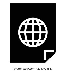 World Globe File Flat Icon Isolated On White Background