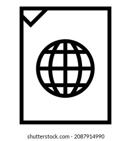 World Globe File Flat Icon Isolated On White Background