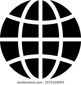 World globe in flat icon. Vector for apps or website Earth global country map planet Travel internet globe sign symbol isolated on transparent background international communication service