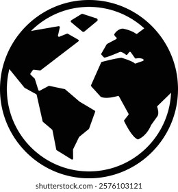 World globe in flat icon. Vector for apps or website Earth global country map planet Travel internet globe sign symbol isolated on transparent background international communication service