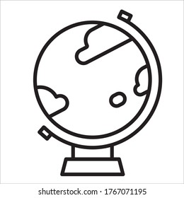 world globe flat outline icon