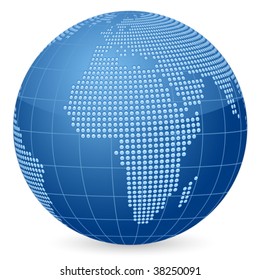 World globe formed by dots. Vector illustration.