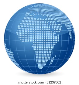 World globe formed by squares. Vector illustration.