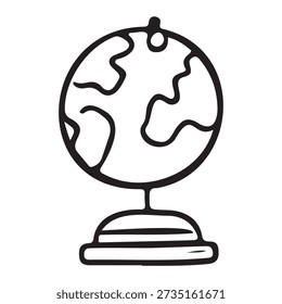 World Globe and Geography icon. Thin line icon vector ..